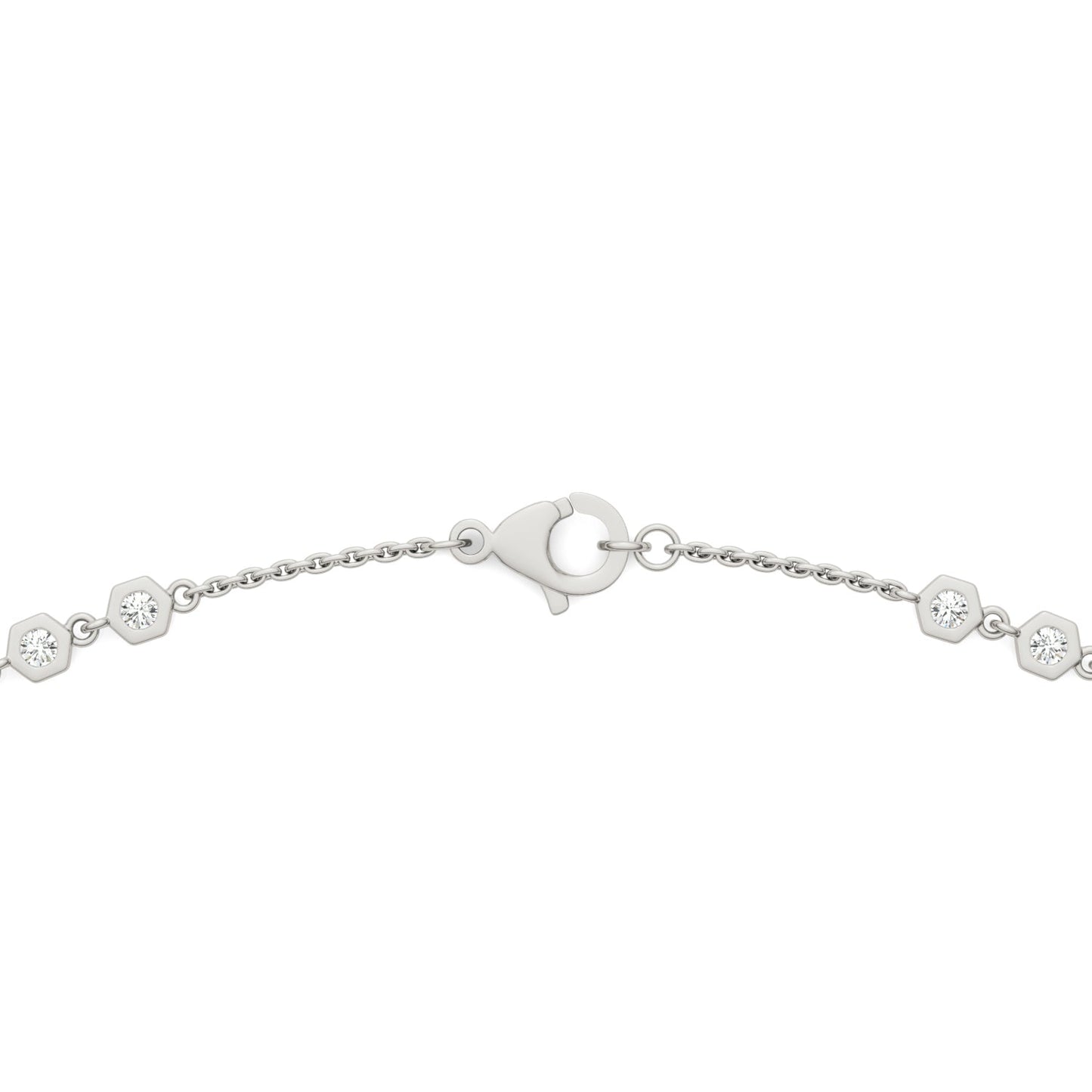 1.29 CTW DEW Moissanite Bezel Station Necklace in Sterling Silver