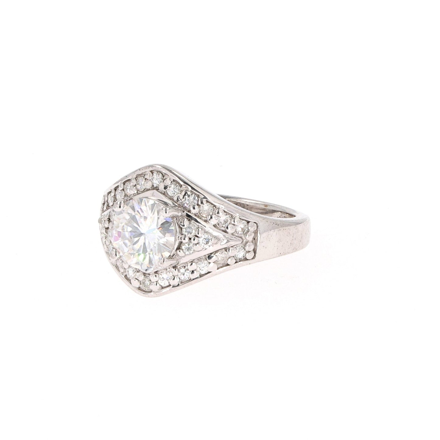 1.73 CTW DEW Round Moissanite Multi-Stone Ring in Sterling Silver