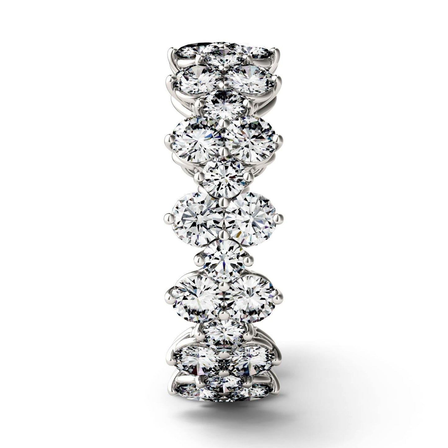 3.64 CTW DEW Round Moissanite Fashion Ring in 14K White Gold