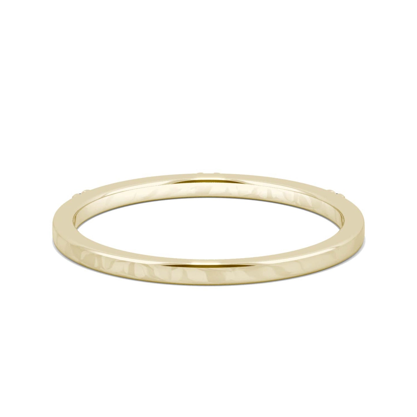 0.02 CTW DEW Round Moissanite Three-Stone Stackable Band in 14K Yellow Gold