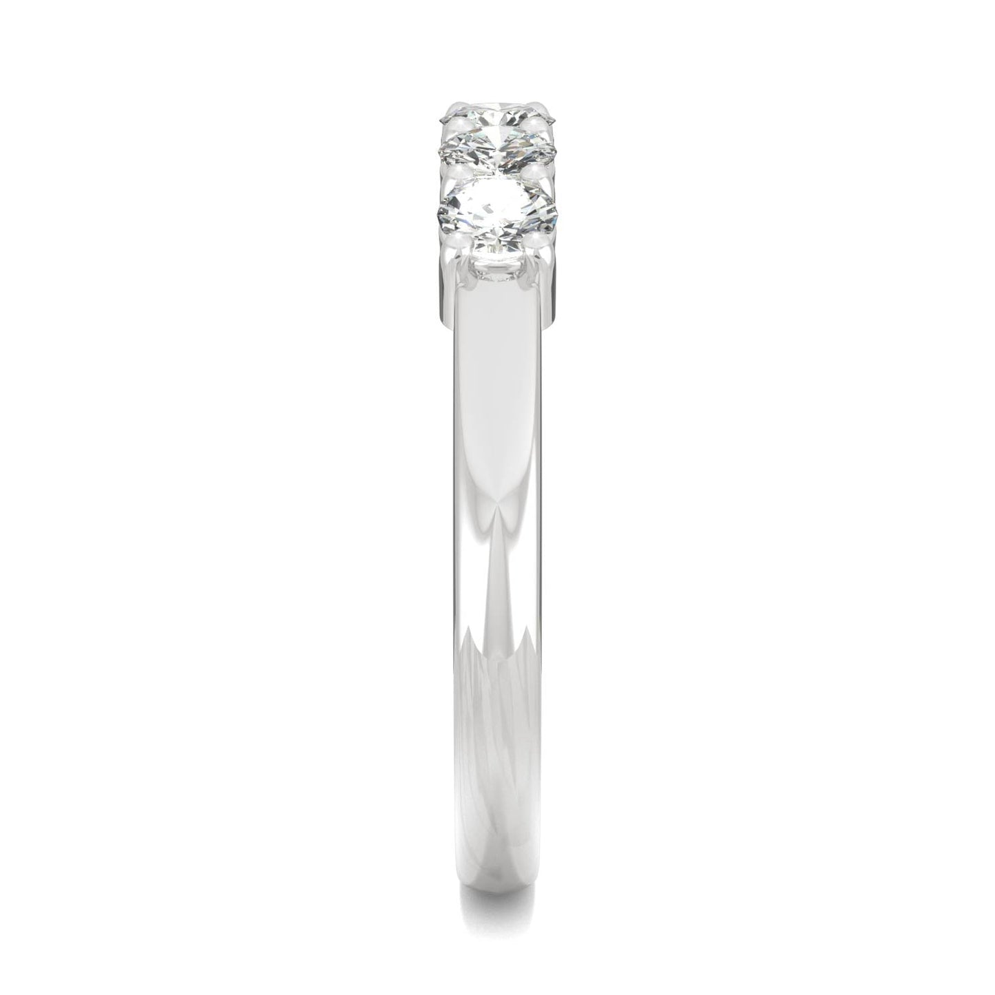 0.50 CTW DEW Round Moissanite Five-Stone Ring in 14K White Gold