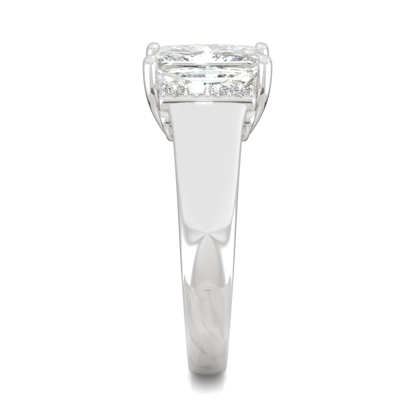 3.72 CTW DEW Square Moissanite Fashion Ring in 14K White Gold