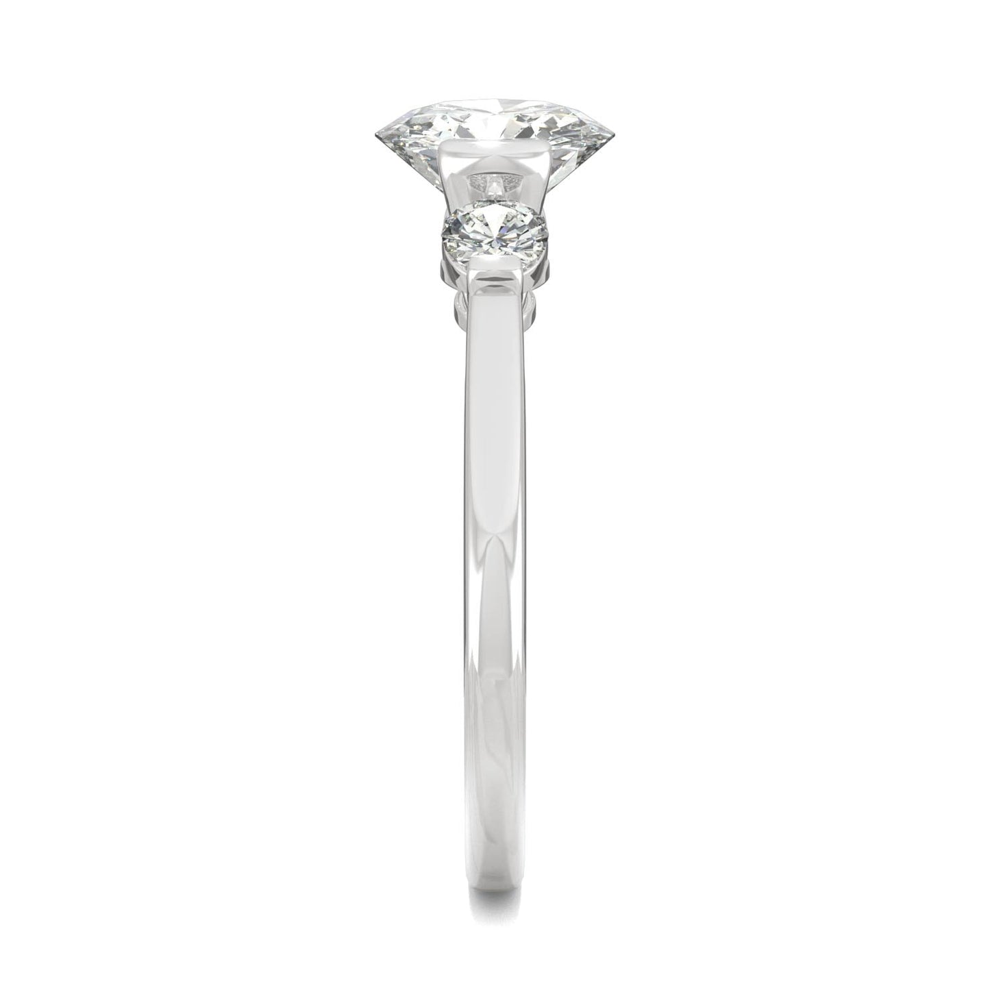1.40 CTW DEW Round Moissanite Engagement Ring in 14K White Gold