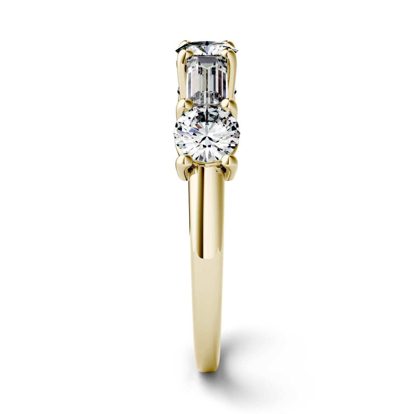 1.15 CTW DEW Straight Baguette Moissanite Band in 14K Yellow Gold