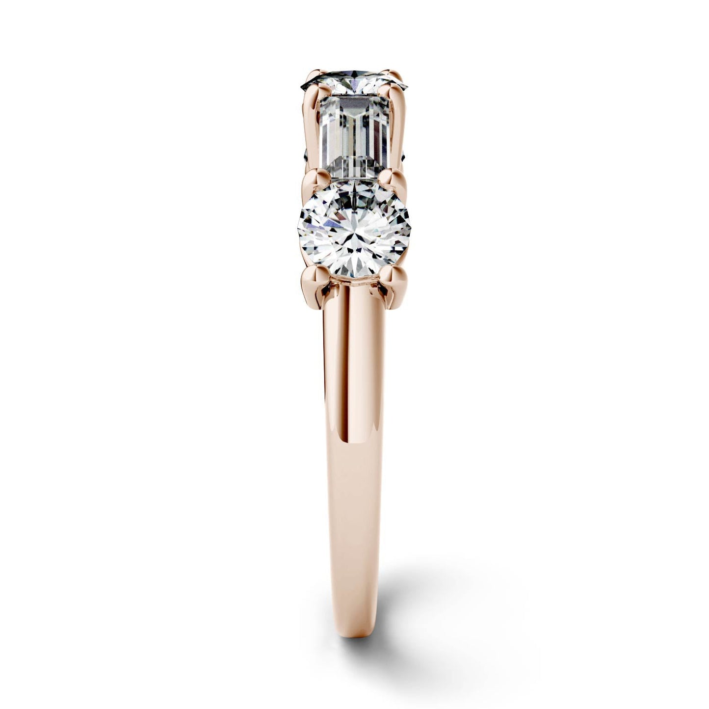 1.15 CTW DEW Straight Baguette Moissanite Band in 14K Rose Gold