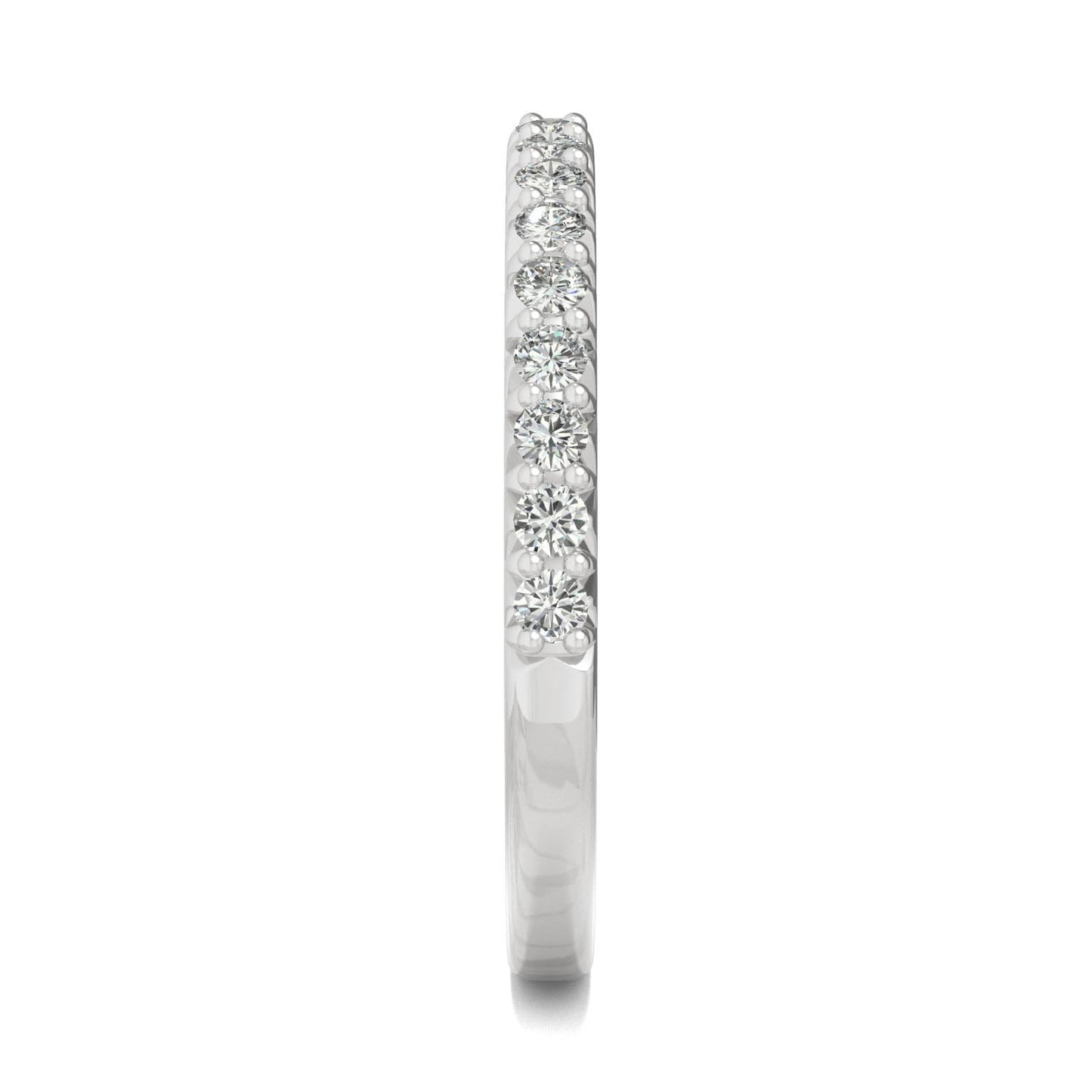 0.34 CTW DEW Round Moissanite Band in 14K White Gold