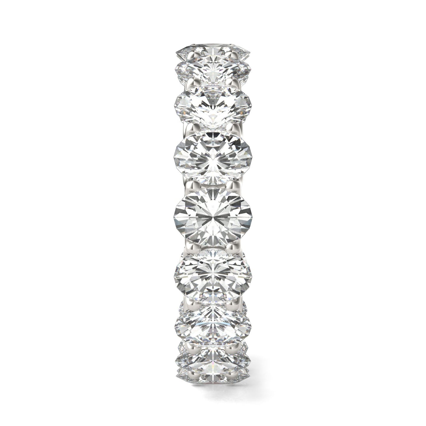8.50 CTW DEW Oval Moissanite Eternity Band in 14K White Gold