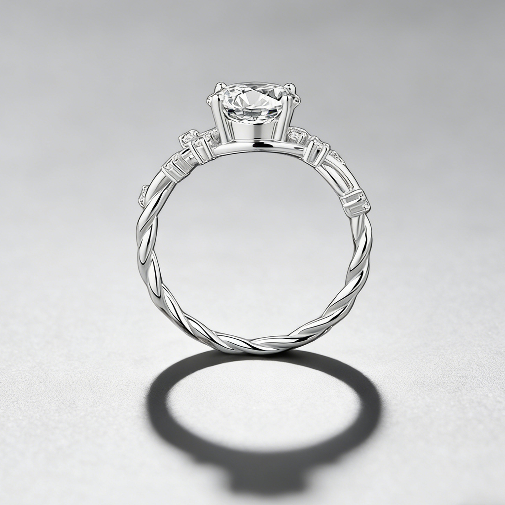 2CT Moissanite Vine Ring – 925 Sterling Silver Floral Design, GRA Certified