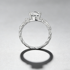 2CT Moissanite Vine Ring – 925 Sterling Silver Floral Design, GRA Certified