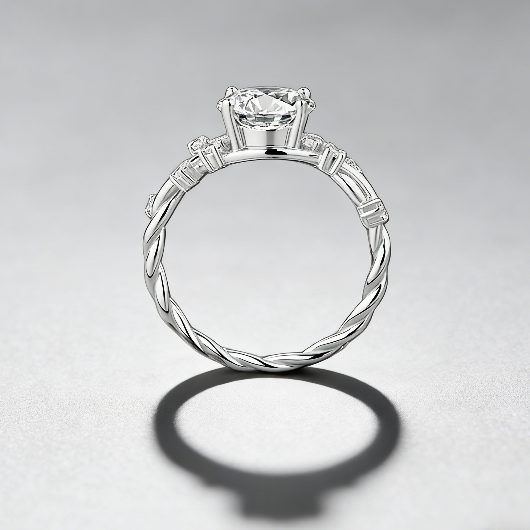 2CT Moissanite Vine Ring – 925 Sterling Silver Floral Design, GRA Certified