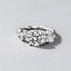 2CT Moissanite Vine Ring – 925 Sterling Silver Floral Design, GRA Certified