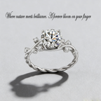 2CT Moissanite Vine Ring – 925 Sterling Silver Floral Design, GRA Certified