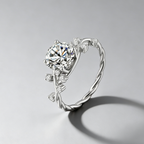 2CT Moissanite Vine Ring – 925 Sterling Silver Floral Design, GRA Certified