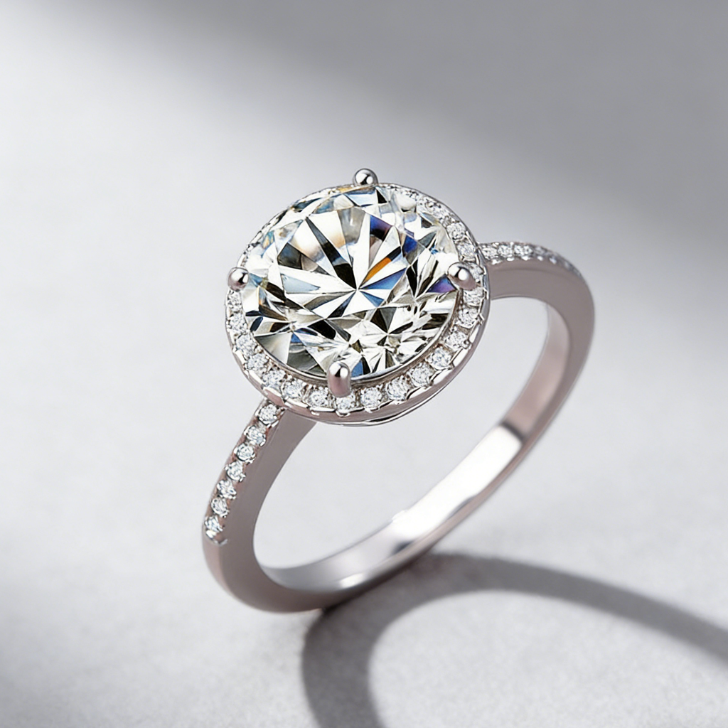 3 carats Luxury Moissanite Ring in 925 Silver with GRA Certified, Classic 4-Prong Engagement & Anniversary Gift