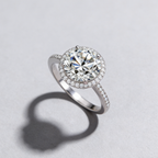 3 carats Luxury Moissanite Ring in 925 Silver with GRA Certified, Classic 4-Prong Engagement & Anniversary Gift
