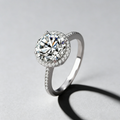 3 carats Luxury Moissanite Ring in 925 Silver with GRA Certified, Classic 4-Prong Engagement & Anniversary Gift