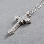 Moissanite Cross Necklace – 925 Sterling Silver, GRA Certified, Adjustable Chain (41–50cm)