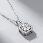 2CT Moissanite Pendant Necklace – 925 Silver Necklace, Adjustable O-Chain (41–50cm), GRA Certified