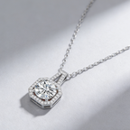 2CT Moissanite Pendant Necklace – 925 Silver Necklace, Adjustable O-Chain (41–50cm), GRA Certified