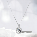 2CT Moissanite Pendant Necklace – 925 Silver Necklace, Adjustable O-Chain (41–50cm), GRA Certified