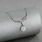 Moissanite Necklace – 925 Sterling Silver, GRA Certified, Adjustable Chain