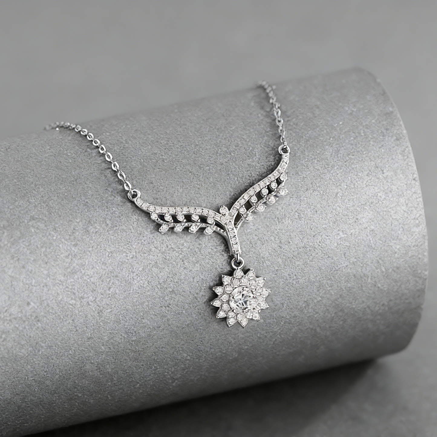 Moissanite Necklace – 925 Sterling Silver, GRA Certified, Adjustable Chain