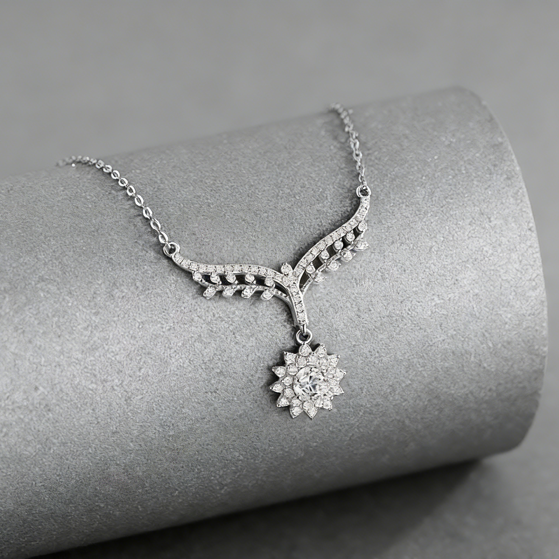 Moissanite Necklace – 925 Sterling Silver, GRA Certified, Adjustable Chain