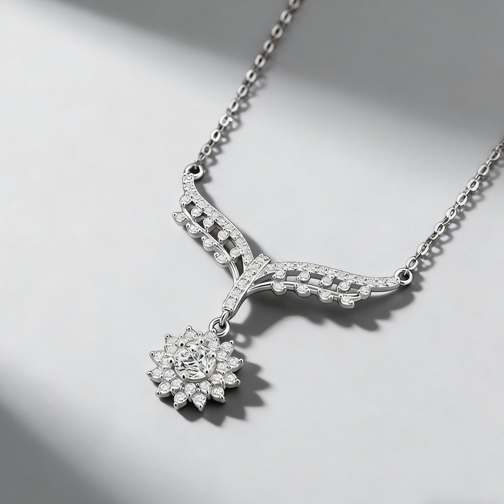 Moissanite Necklace – 925 Sterling Silver, GRA Certified, Adjustable Chain