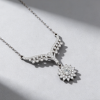 Moissanite Necklace – 925 Sterling Silver, GRA Certified, Adjustable Chain