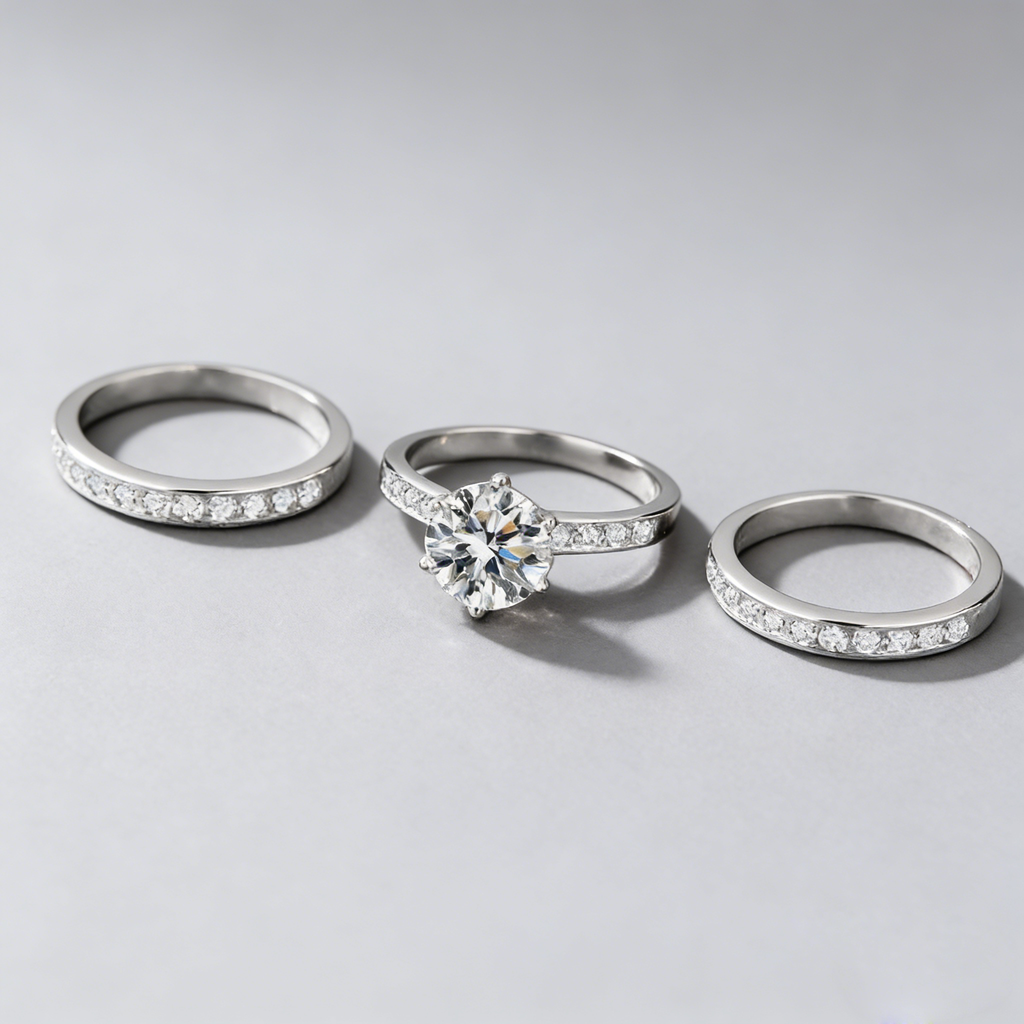 3-in-1 2CT Moissanite Ring Set – 925 Sterling Silver, GRA Certified, Stackable Luxury