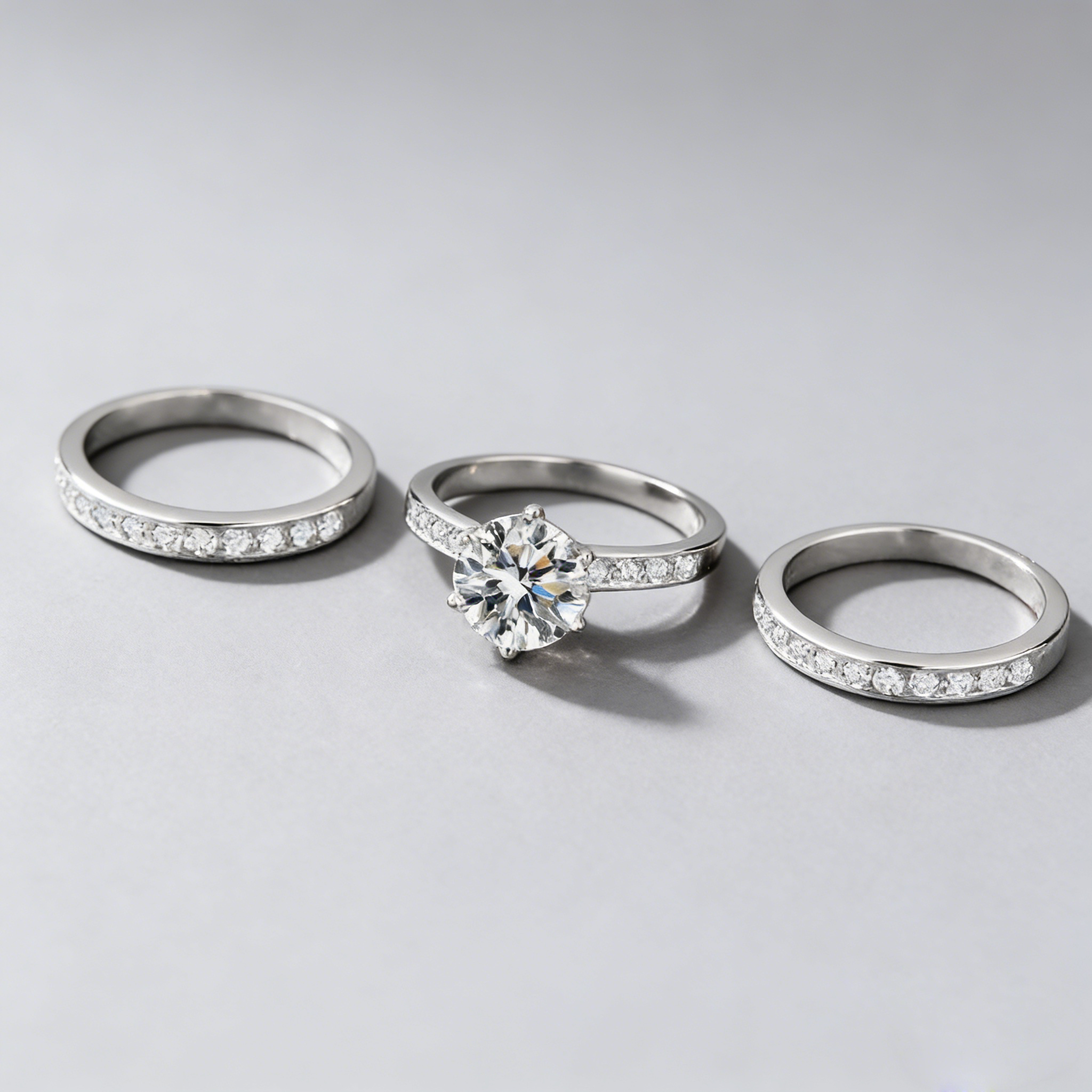 3-in-1 2CT Moissanite Ring Set – 925 Sterling Silver, GRA Certified, Stackable Luxury