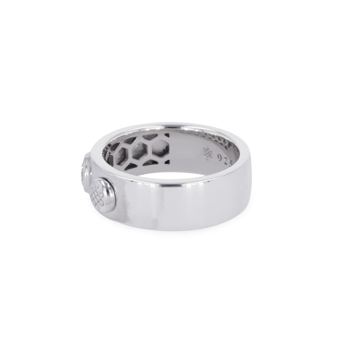 0.23 CTW DEW Round Moissanite Band in Sterling Silver