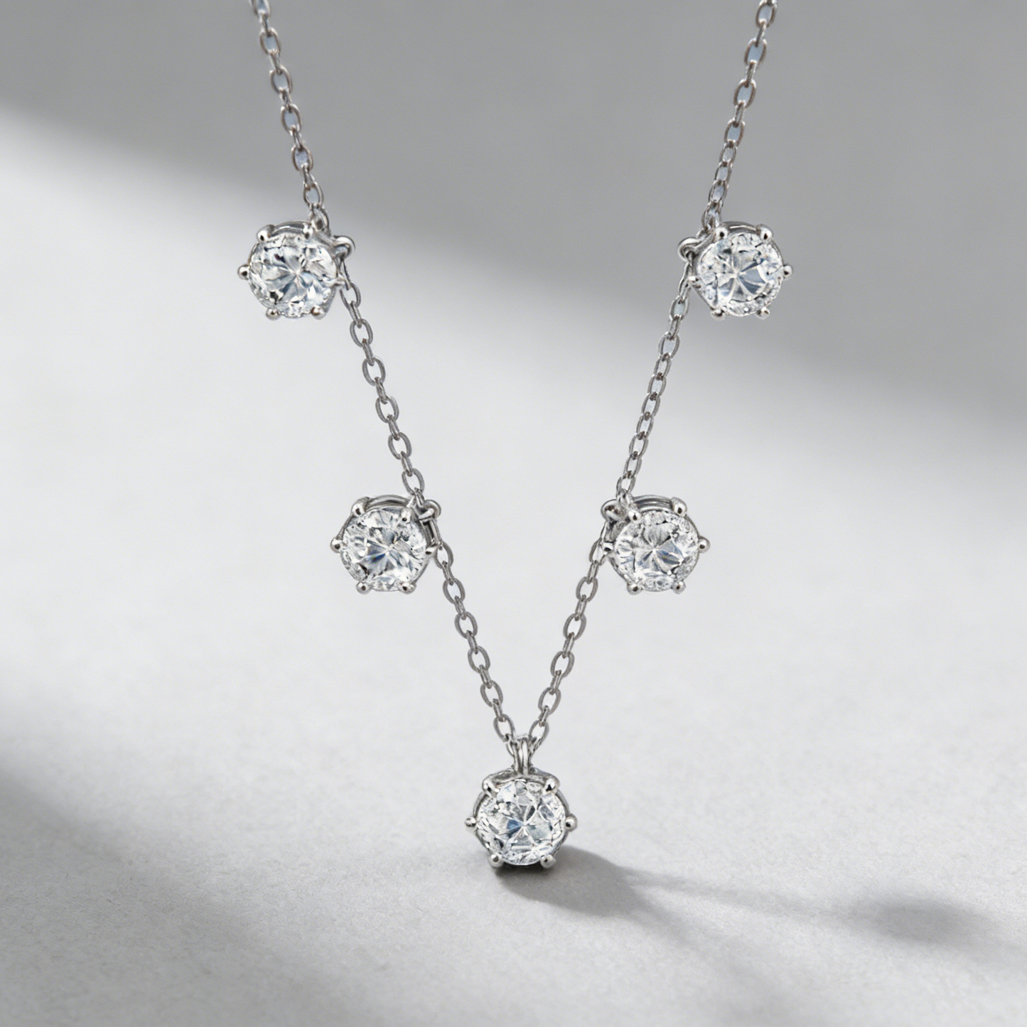 GRA Certified Moissanite Necklace – 925 Sterling Silver, 2.5CT 6-Prong Star Pendants, Ultra-Lightweight Collarbone necklace for Women