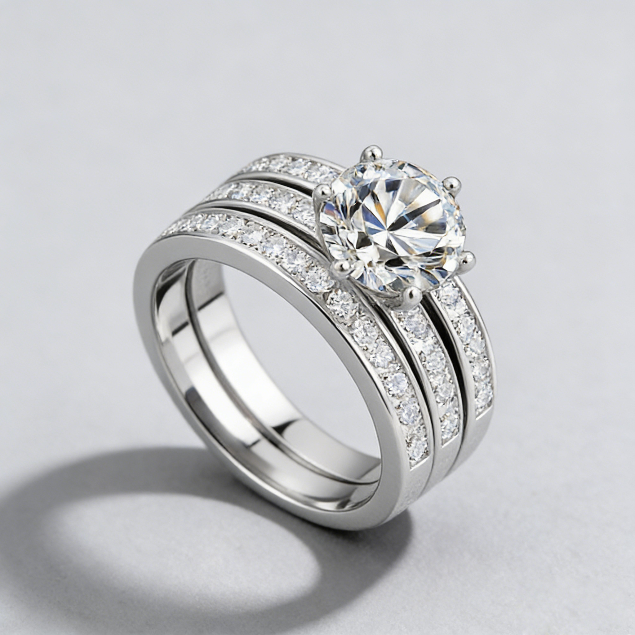 3-in-1 2CT Moissanite Ring Set – 925 Sterling Silver, GRA Certified, Stackable Luxury