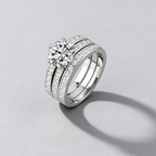 3-in-1 2CT Moissanite Ring Set – 925 Sterling Silver, GRA Certified, Stackable Luxury