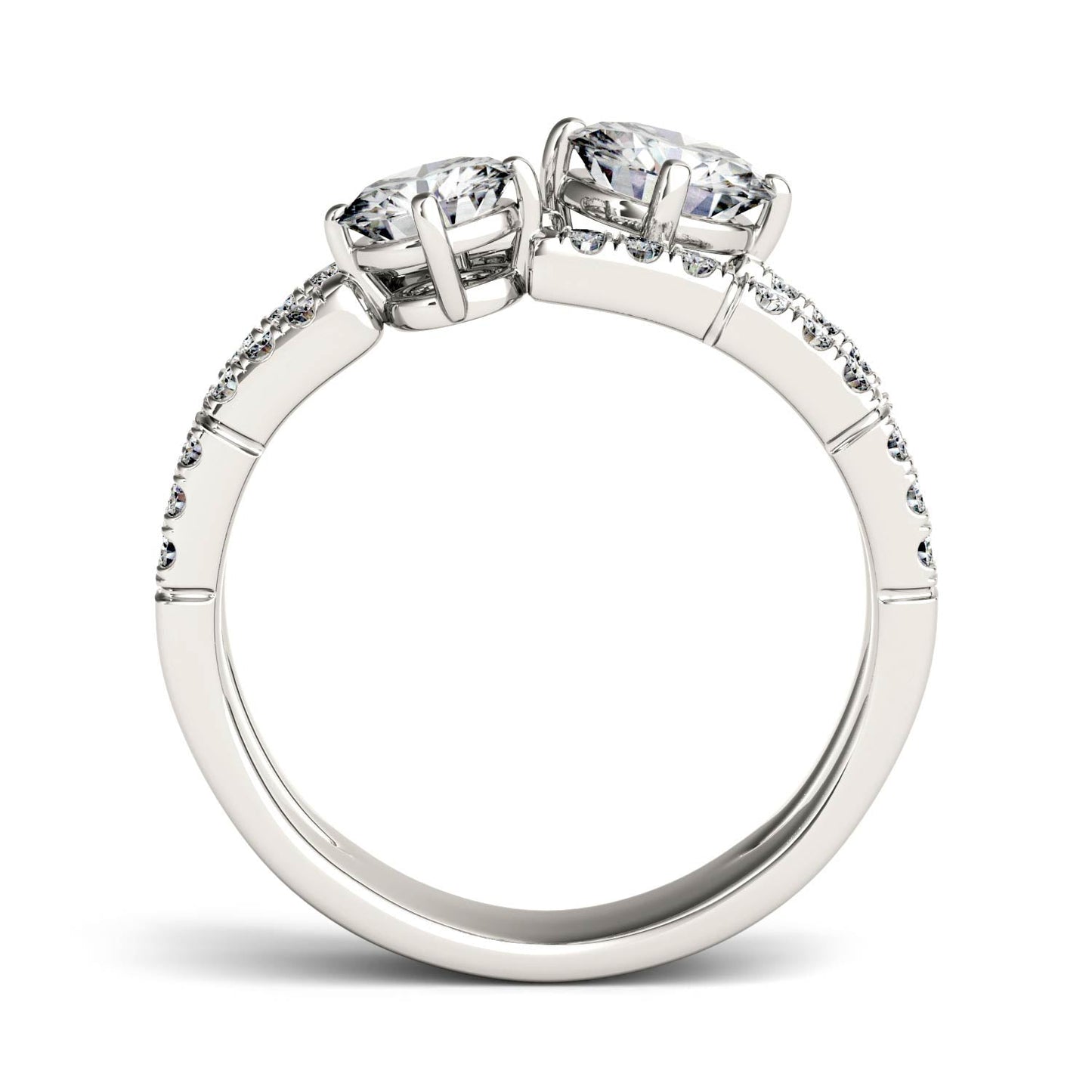 1.60 CTW DEW Round Moissanite Fashion Ring in 14K White Gold