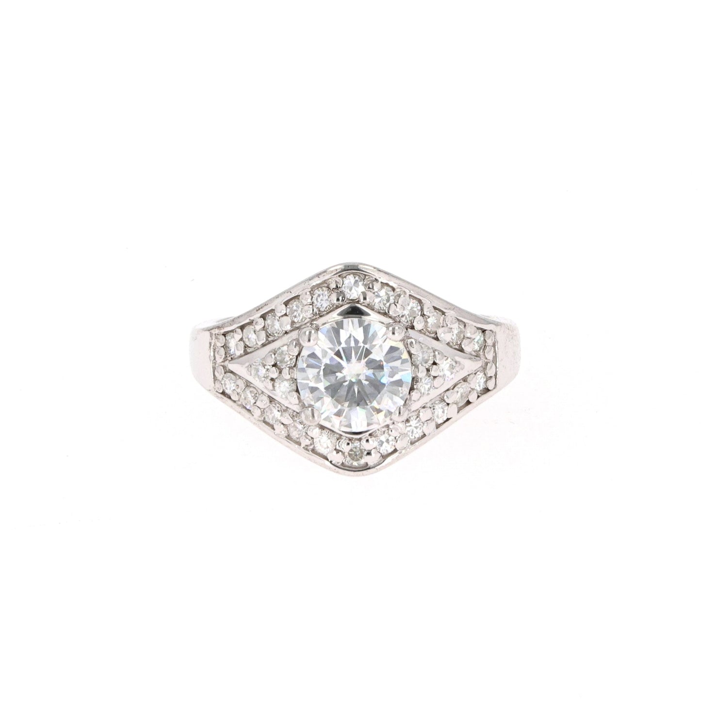 1.73 CTW DEW Round Moissanite Multi-Stone Ring in Sterling Silver