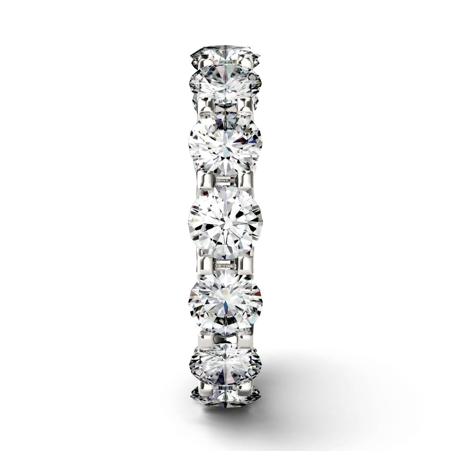 4.62 CTW DEW Round Moissanite Eternity Band in 14K White Gold