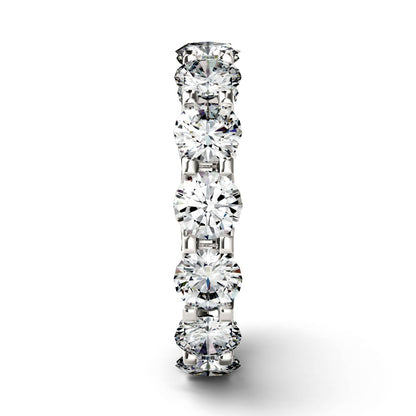 4.62 CTW DEW Round Moissanite Eternity Band in 14K White Gold