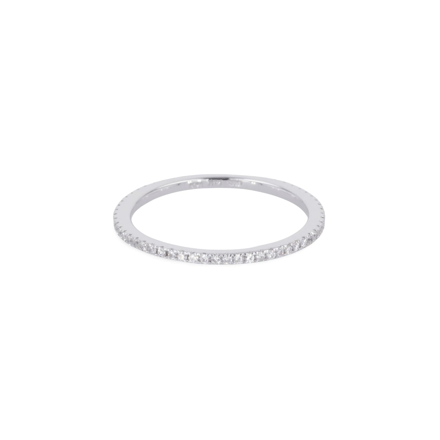0.29 CTW DEW Round Moissanite Wedding Band in 14K White Gold