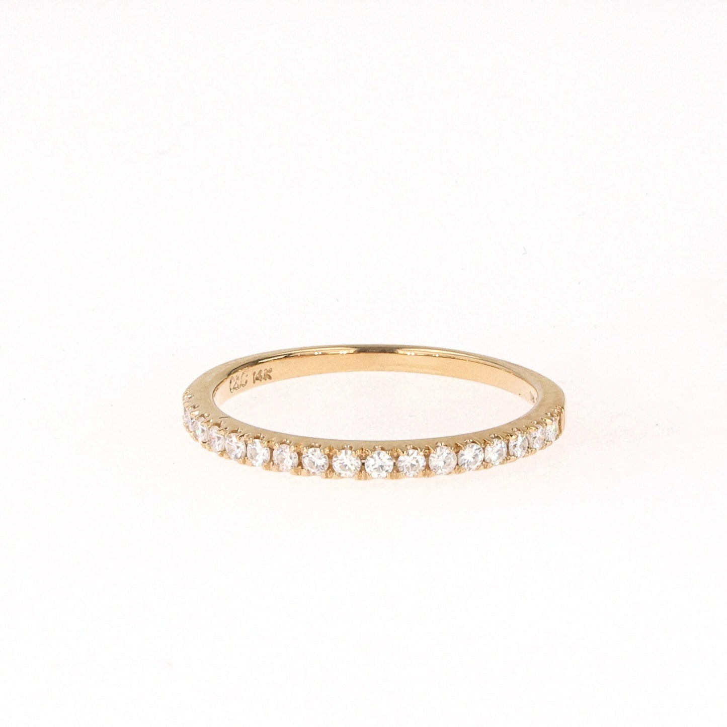 0.34 CTW DEW Round Moissanite Wedding Band in 14K Yellow Gold