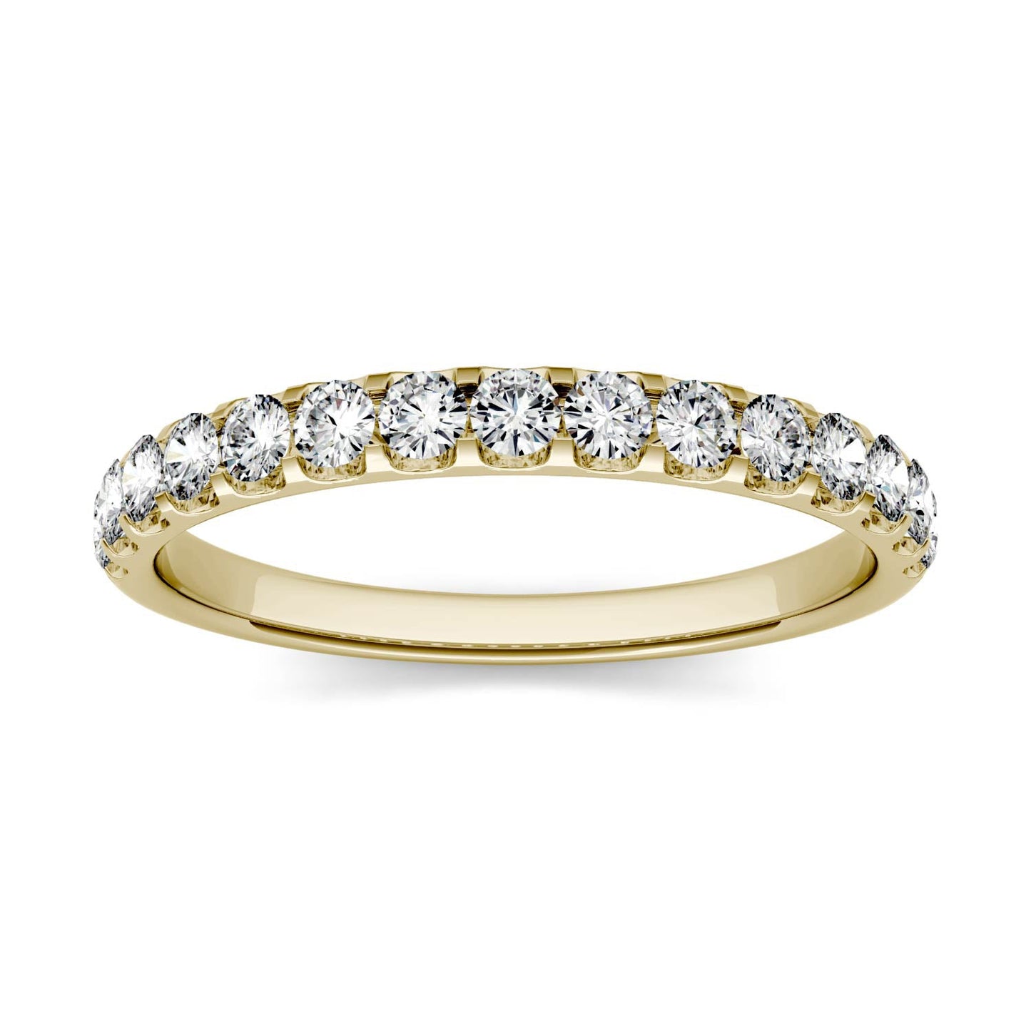 0.45 CTW DEW Round Moissanite Anniversary Band in 14K Yellow Gold