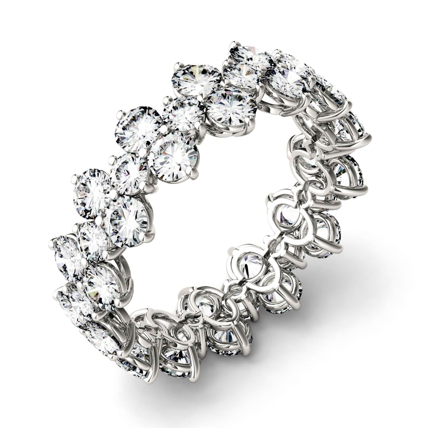 3.64 CTW DEW Round Moissanite Fashion Ring in 14K White Gold