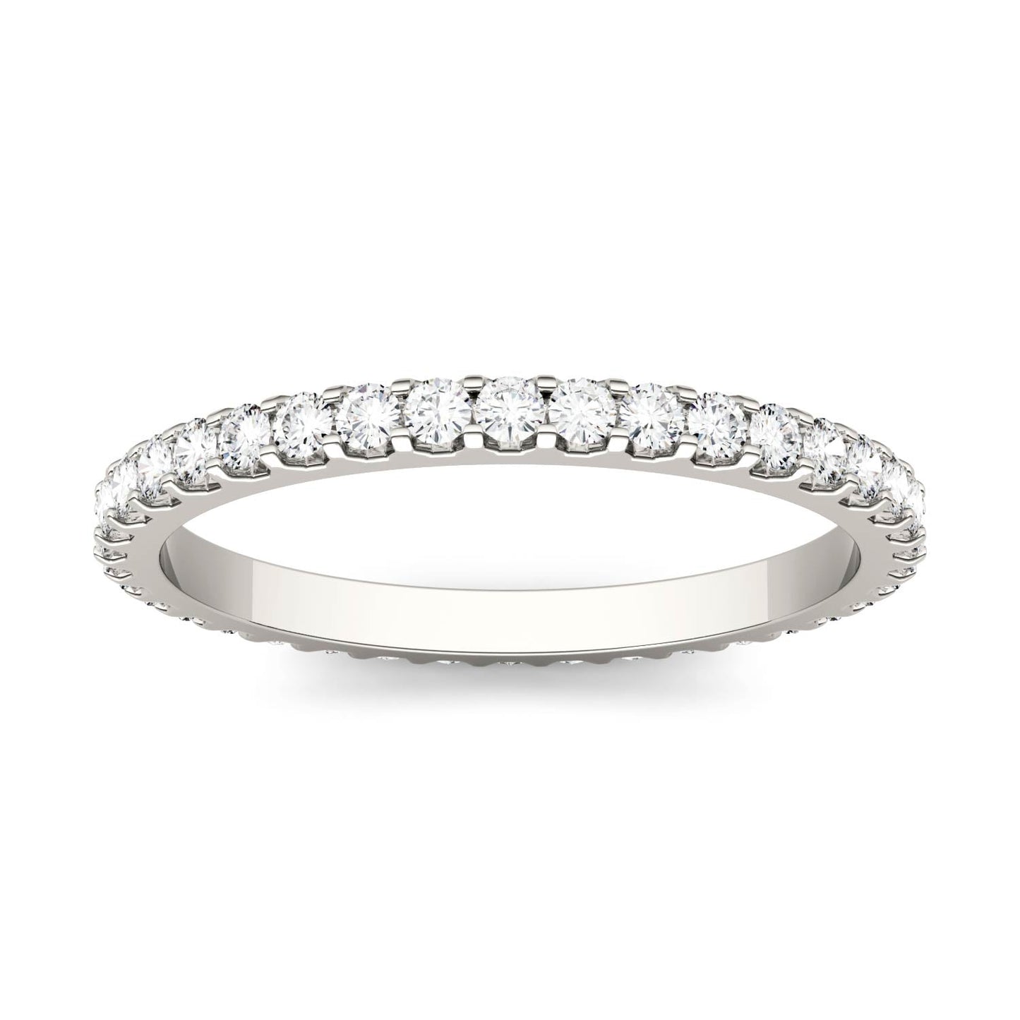 0.57 CTW DEW Round Moissanite Eternity Band in 14K White Gold