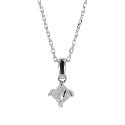 0.37 CTW DEW Square Moissanite Fashion Pendant in Sterling Silver