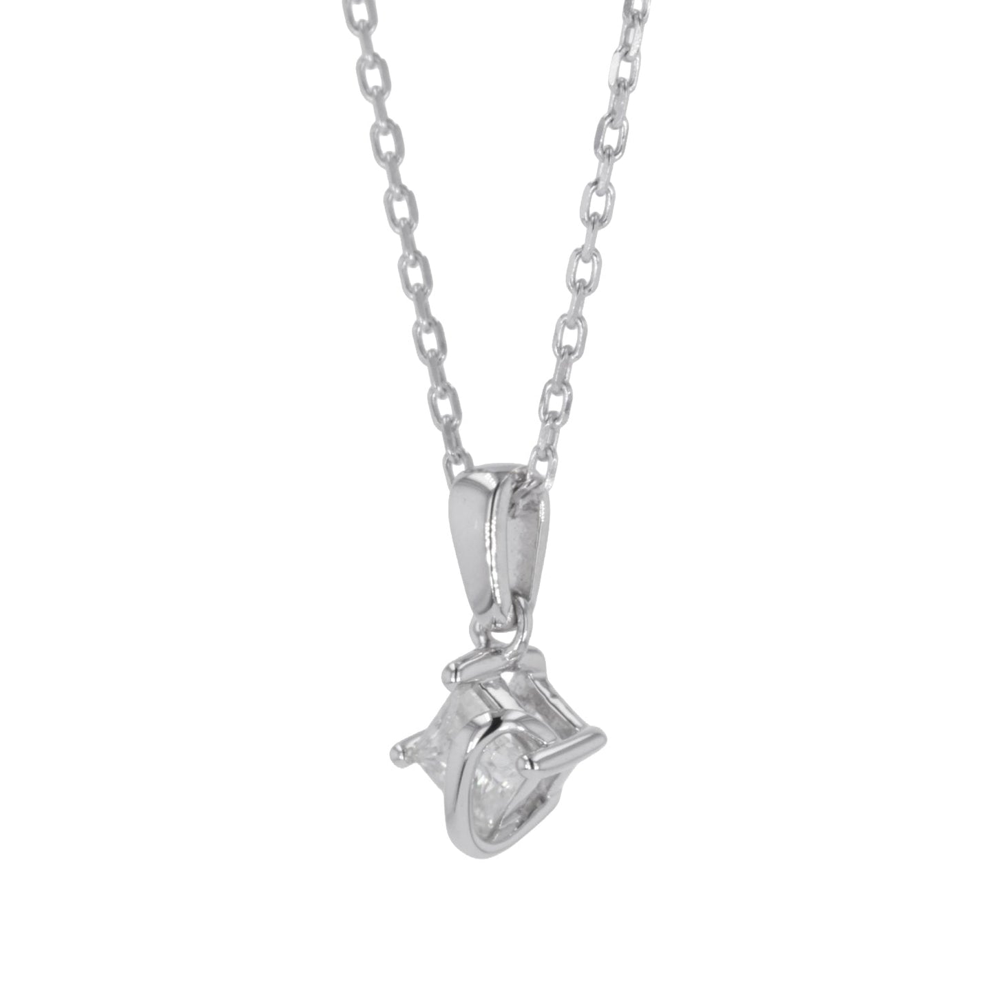 0.37 CTW DEW Square Moissanite Fashion Pendant in Sterling Silver