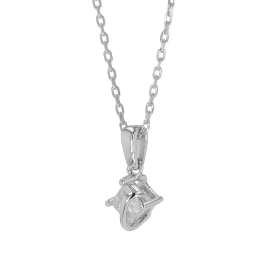 0.37 CTW DEW Square Moissanite Fashion Pendant in Sterling Silver