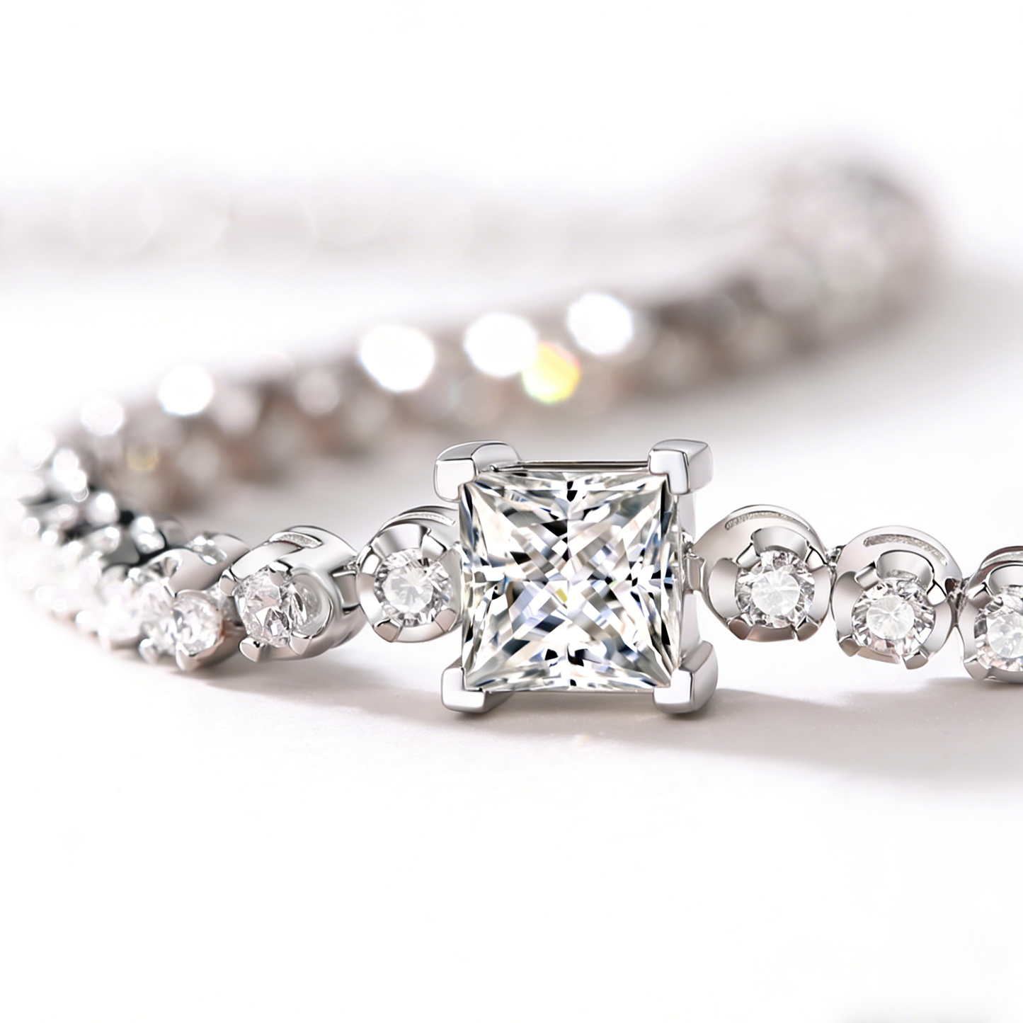 1CT Moissanite Cube Bracelet S925 Sterling Silver