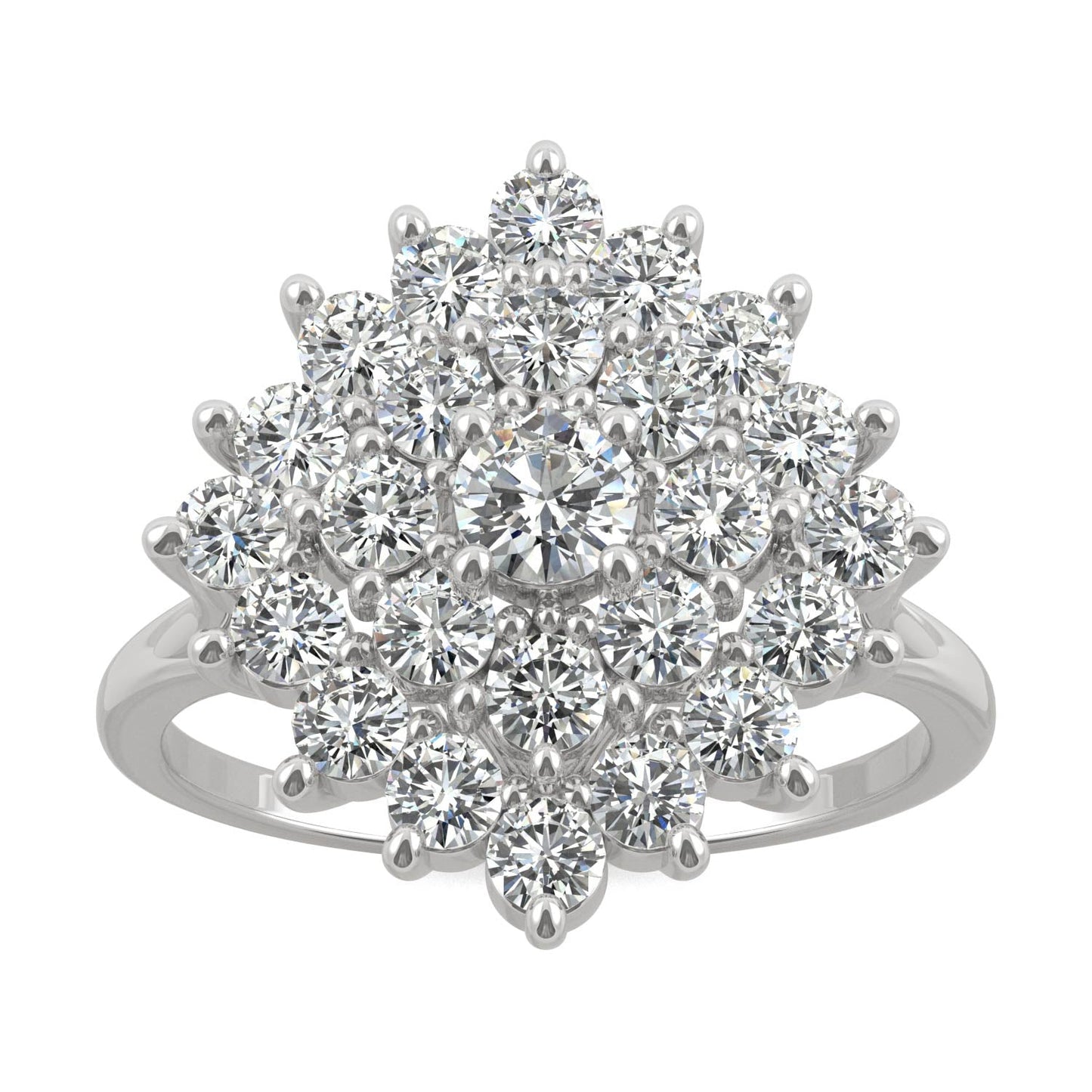1.12 CTW DEW Round Moissanite Fashion Ring in 14K White Gold