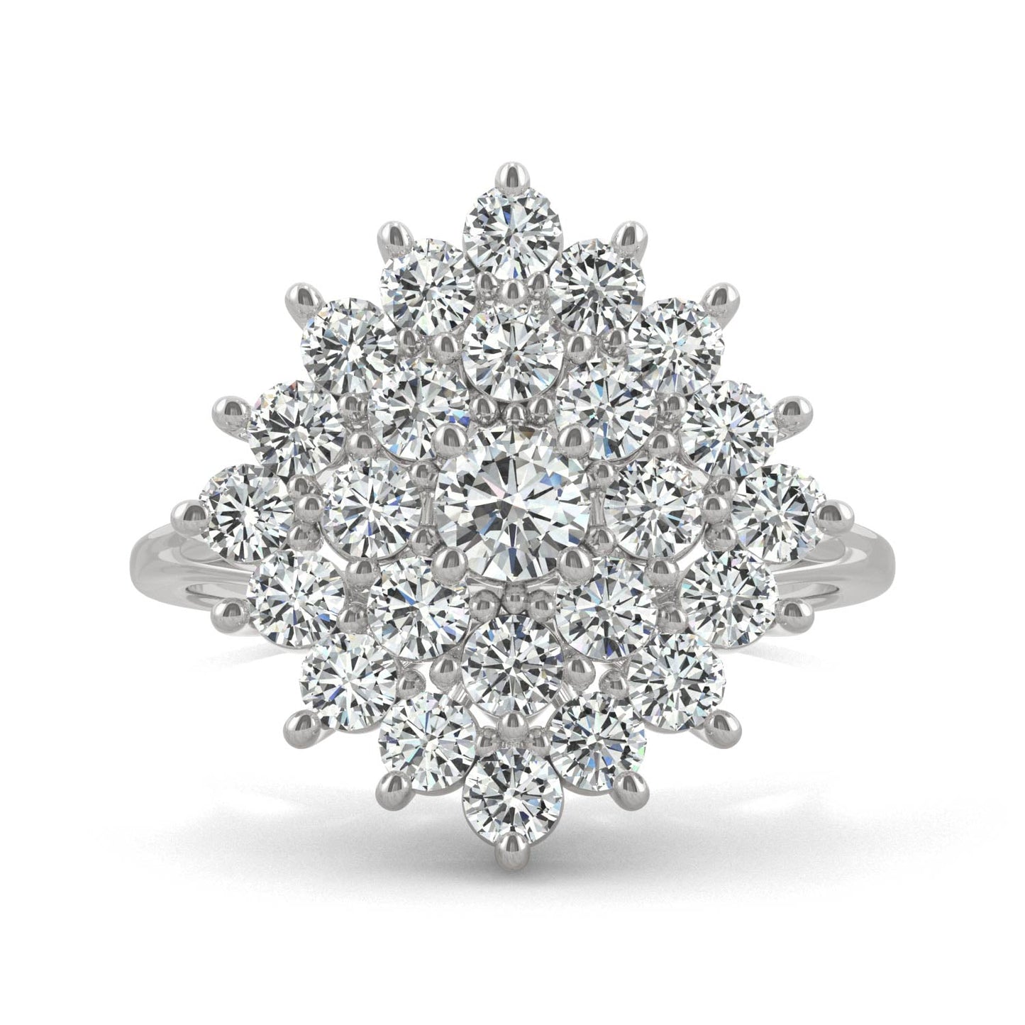 1.12 CTW DEW Round Moissanite Fashion Ring in 14K White Gold